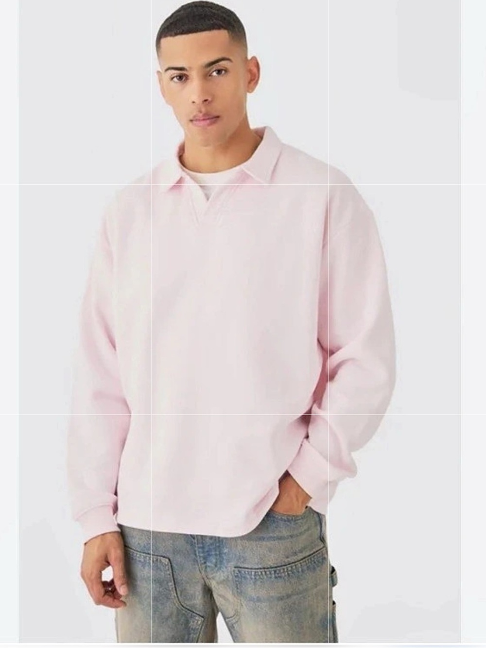 boohooMAN Pink Oversized RUGBY PINK paint Splatter Hoodie Men's Size M/L
